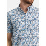 Bedrukt-overhemd-met-borstlogo---grijsblauw/zand
