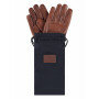 Gloves-made-of-leather---brown-plain