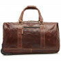 Travel-Bag-made-of-buffalo-leather---dark-brown-plain