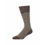 Socks-jacquard-with-a-dot-print---dark-brown/cream
