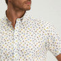 Poplin-overhemd-met-vogelprint---goudgeel/middenblauw