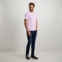 Gestreept-T-shirt-met-ronde-hals-en-borstzak---violet/wit