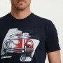 Racing-T-shirt-van-katoen-met-ronde-hals---donkerblauw-uni