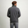 Sweatshirt-met-sportzip-en-nylon-details---donkerantraciet-uni