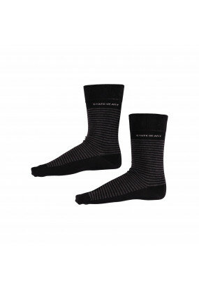 Socken,-Streifen---schwarz/dunkel-anthraz