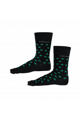 Socks-Print---midnight/dark-lime