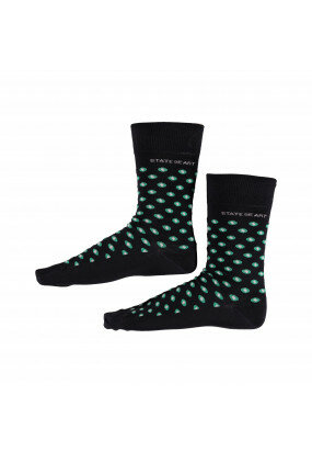 Socks-with-Print-and-Stretch---midnight/dark-lime