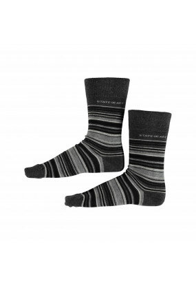 Socken,-Streifen---dunkel-anthraz./silbergrau