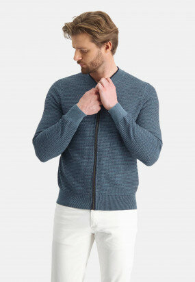 Cardigan-with-structure-knit---grey-blue/midnight