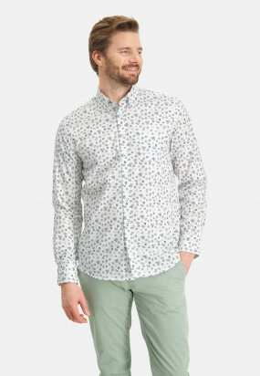 Shirt-with-print-and-chest-pocket---cobalt/emerald-green