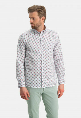 Shirt-with-a-chest-pocket---wine-red/dark-green