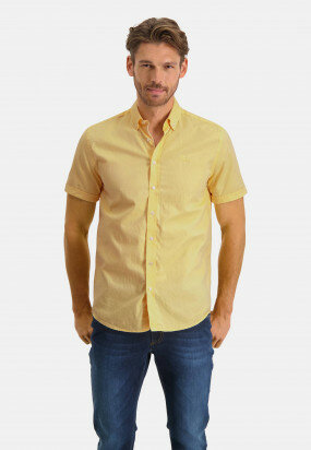 Oxford-shirt-of-stretch-cotton---light-yellow/white