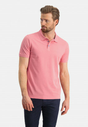 Pique-polo-with-regular-fit---pink-plain