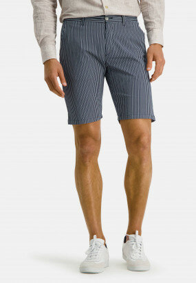Short-with-stripes-made-of-stretch-cotton---dark-blue/white
