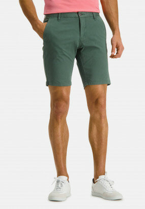 Printed-shorts-made-of-stretch-cotton---dark-green-plain
