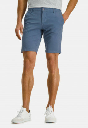 Printed-shorts-made-of-stretch-cotton---grey-blue-plain