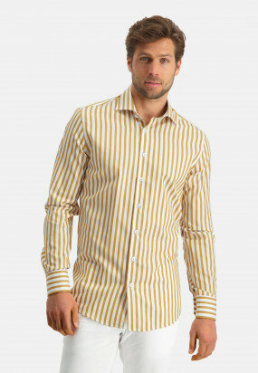 Modern-Classics-chemise-à-rayures---jaune-ocre/blanc