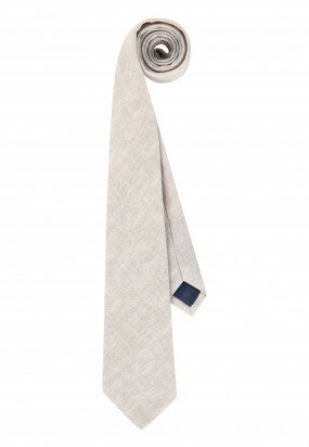 Krawatte,-Baumwolle,-Durchzugschlaufe-und-Futter---hellbeige-uni