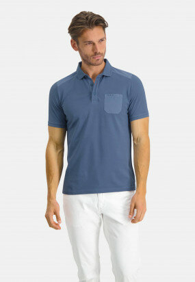 Poloshirt-Pique-Short-Sleeve-Plain---grey-blue-plain