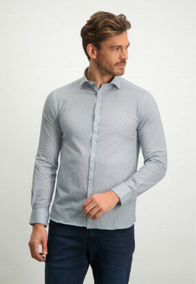 Jersey-overhemd-met-een-all-over-print---marine/lichtblauw