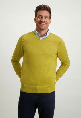 Pullover-mit-V-Ausschnitt-und-Regular-Fit