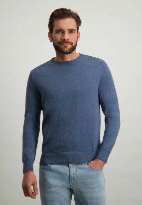 Fine-knit-jumper-with-shouder-detail---grey-blue-plain