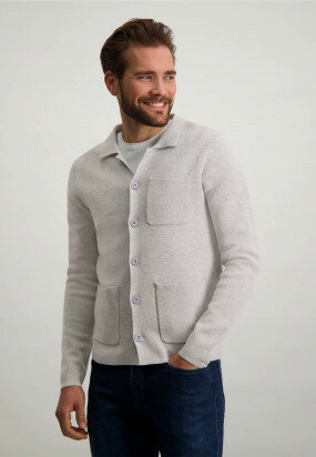 Cotton-cardigan-with-lower-front-pockets---lightgrey-plain