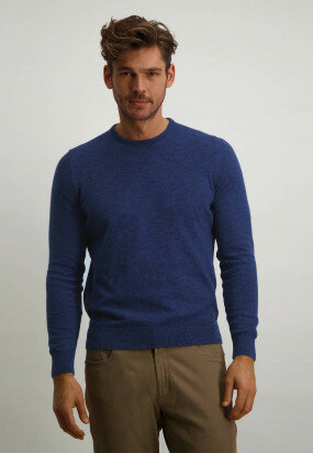 Fine-knit-jumper-with-regular-fit---cobalt/navy