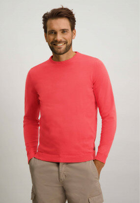 Cotton-jumper-with-stretch---coral-plain