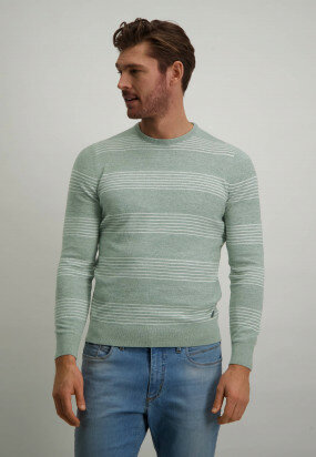 Fine-knit-jumper-in-cotton---jade/off-white