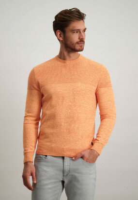 Cotton-jumper-with-a-textured-mix-pattern---brick/orange