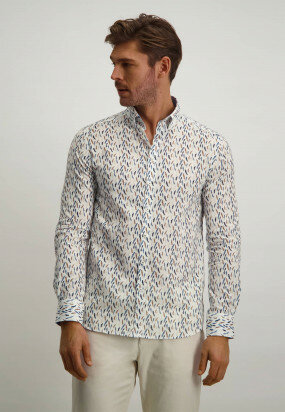Button-down-shirt-with-all-over-print---grey-blue/cream