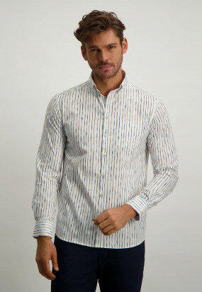 Poplin-shirt-with-long-sleeves---grey-blue/khaki