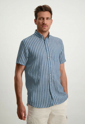 Organic-cotton-shirt-with-linen---cobalt/mid-blue