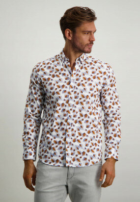 Organic-cotton-linen-look-shirt---brick/navy