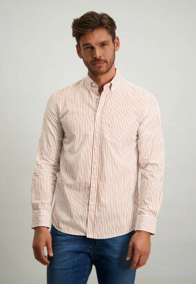Organic-cotton-button-down-shirt---brick/white