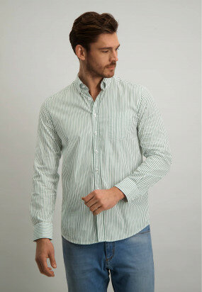 Organic-cotton-button-down-shirt---jade/white