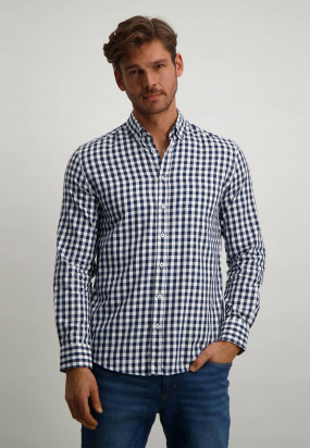 Checked-shirt-from-100%-cotton---cobalt/white