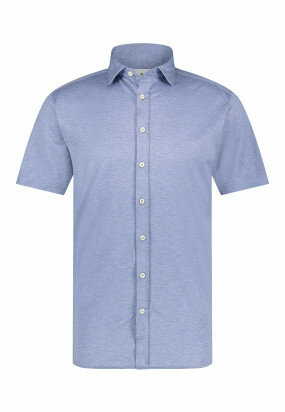 Jersey-overhemd-met-cut-away-kraag---middenblauw-uni