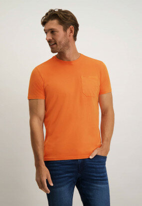 Round-neck-regular-fit-T-shirt---brick-plain