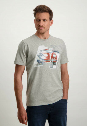 Racing-cotton-T-shirt-with-round-neck---lightgrey-plain