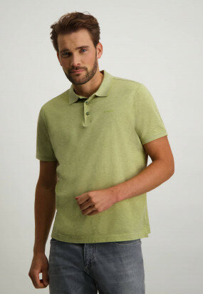 Polo-in-mercerized-cotton---lime/lightgrey
