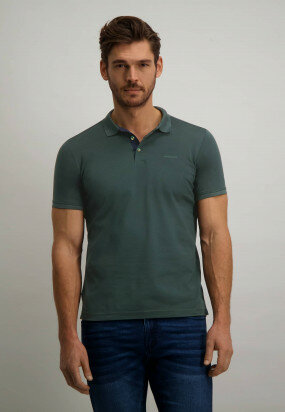 Polo-with-logo-on-the-chest---dark-green-plain