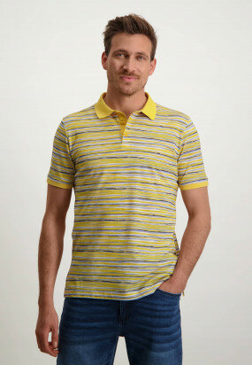 Digital-printed-polo---golden-yellow/mid-blue