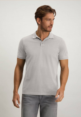 Cotton-polo-in-regular-fit---greige-plain