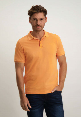 Cotton-polo-in-regular-fit---orange-plain