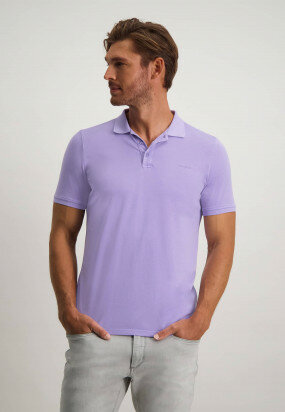 Polo-en-coton-regular-fit---violet-uni