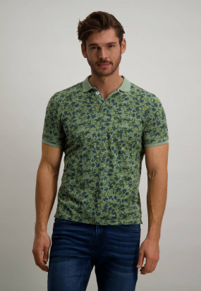 Polo-in-cotton-with-digital-print---jade/navy