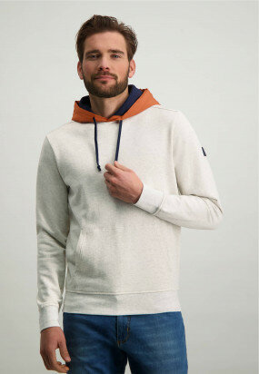 Sweatshirt-hoodie-with-nylon-details---greige/brick