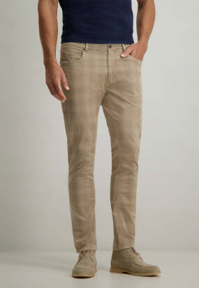 Stretch-trousers-with-print---beige-plain